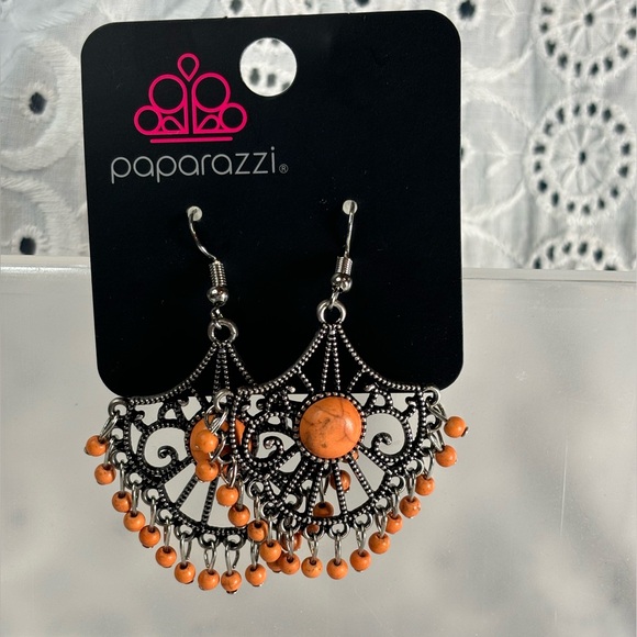 paparazzi Jewelry - Paparazzi earrings Antique silver toned frame featuring filigree design.